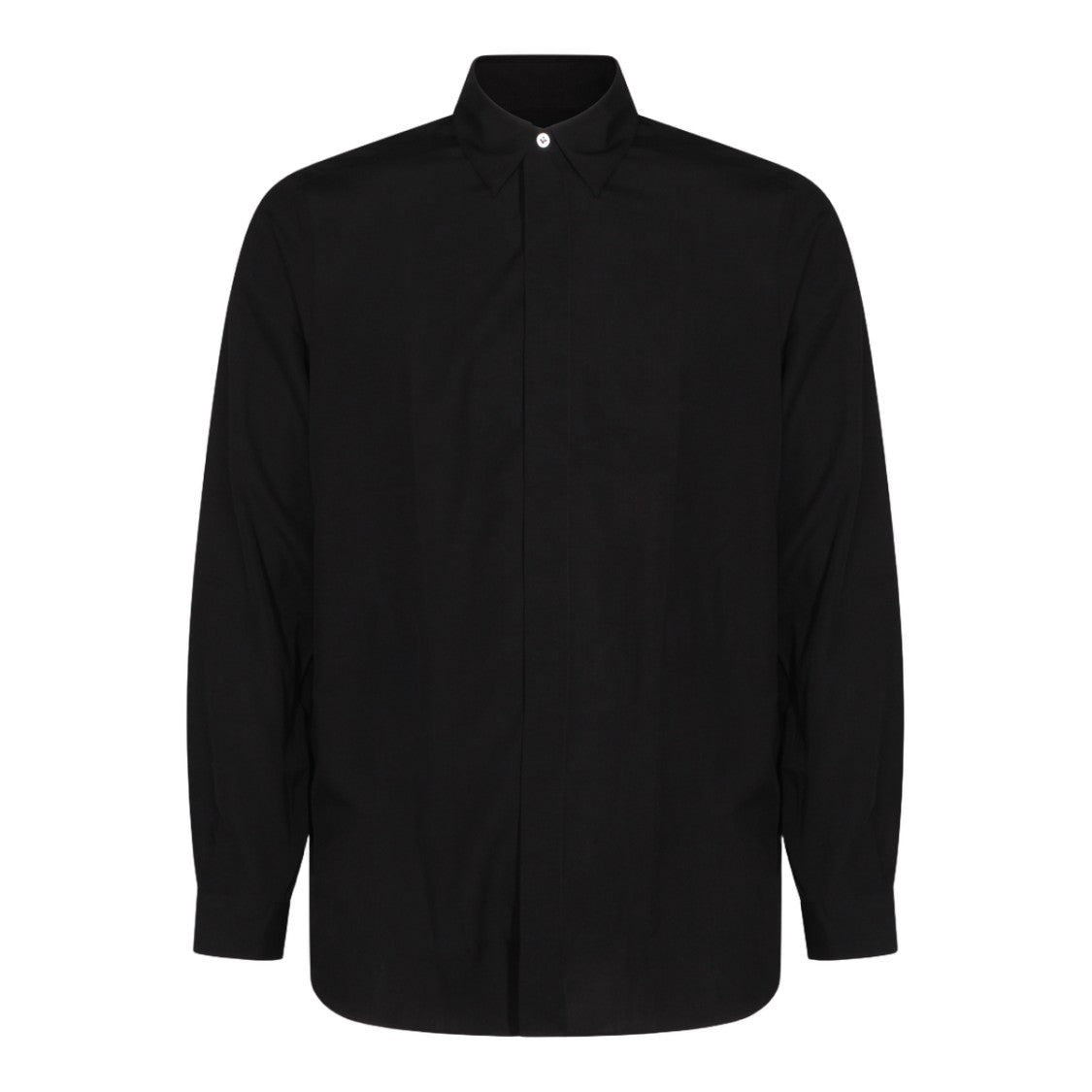 Lardini Sophisticated Black Shirt With Structured Collar And Button-Down Front