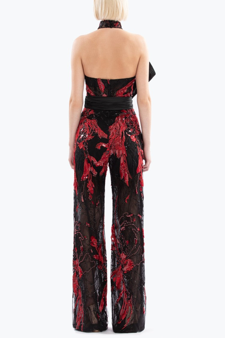 Saiid Kobeisy Embroidered Strapless Jumpsuit