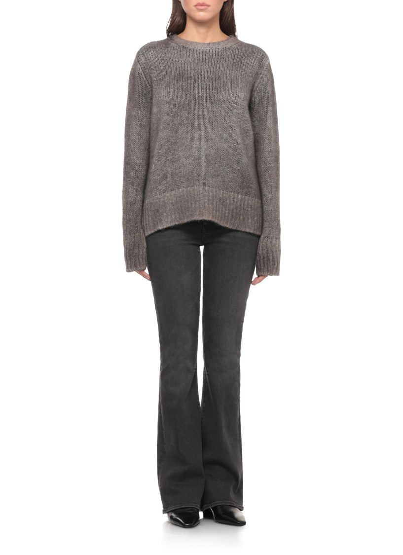 Avant Toi Melange Cashmere Sweater With Braided Pattern And Ribbed Details