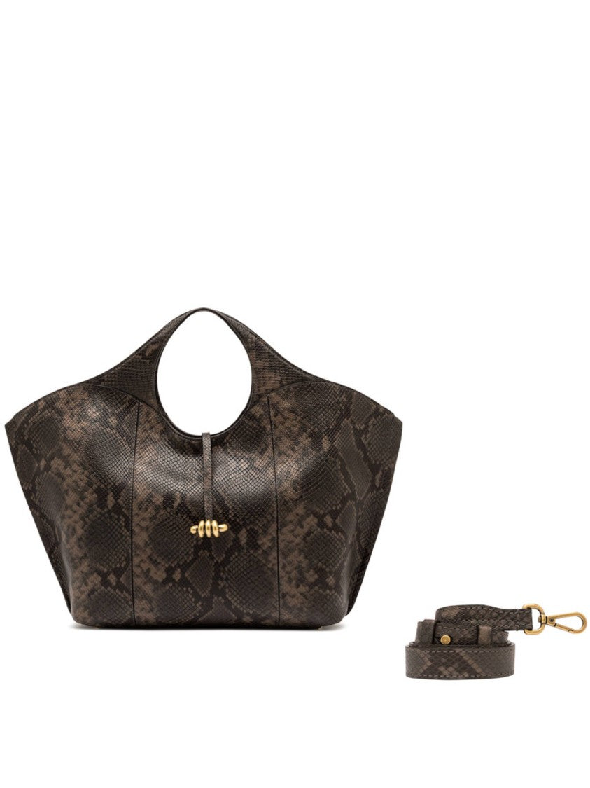 Gianni Chiarini Spacious Handbag With Rounded Handle Cutout And Gold-Tone Accents