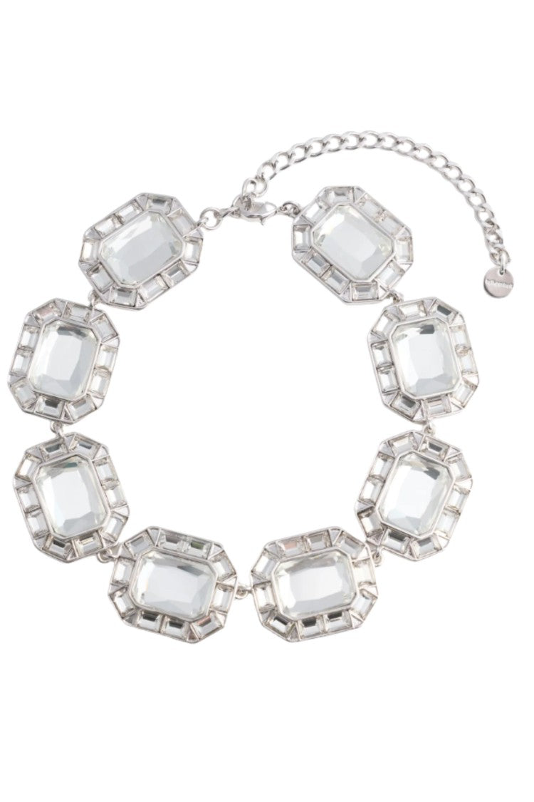 Self-Portrait Silver Silver Crystal Zirconia Coated Brass Necklace