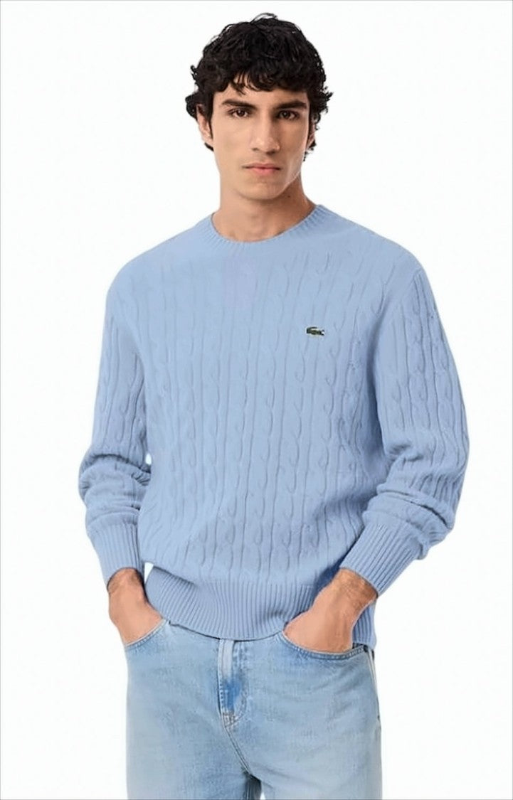 Lacoste Crew-Neck Braided Sweater