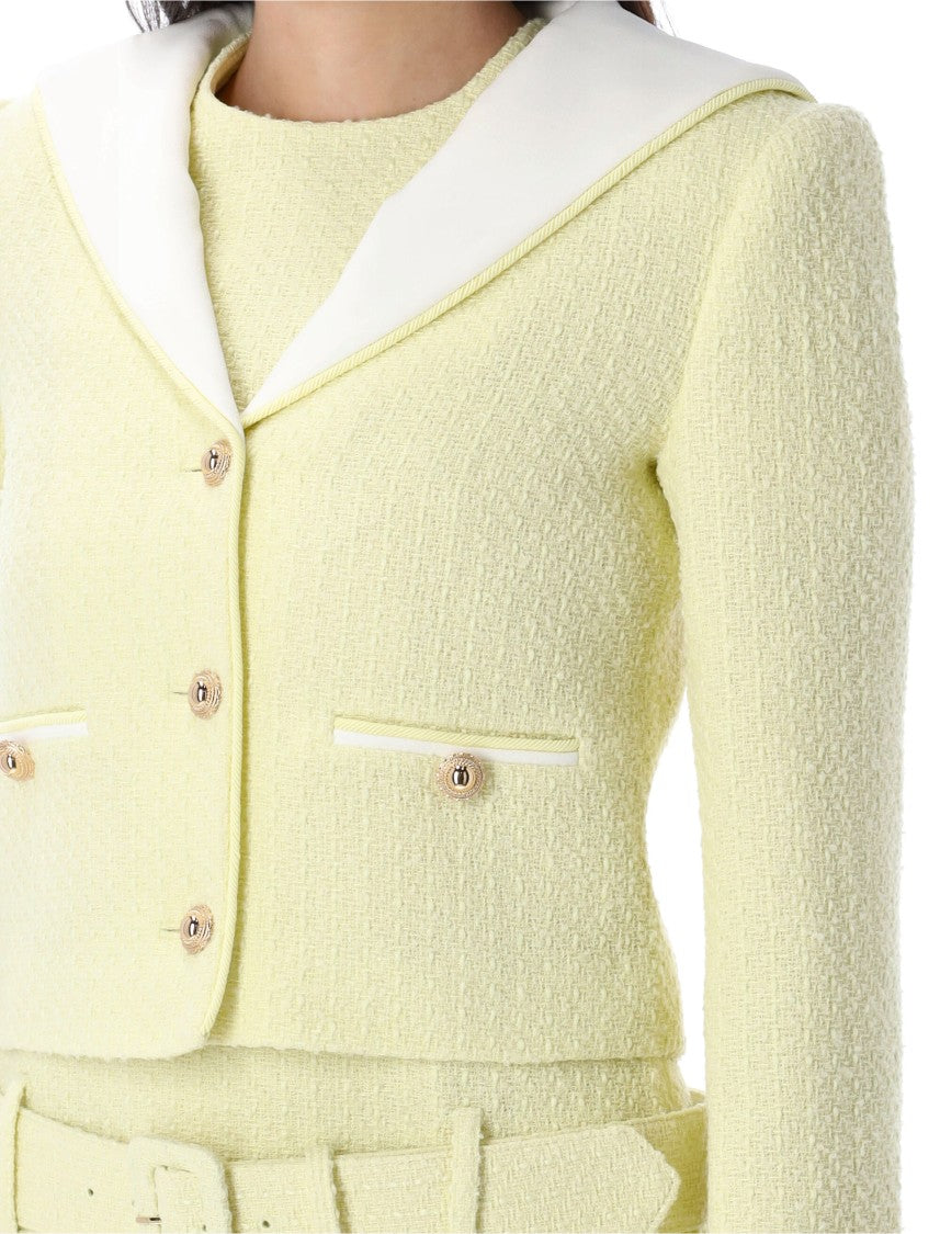Self-Portrait Boucle Contrast Collar Jacket