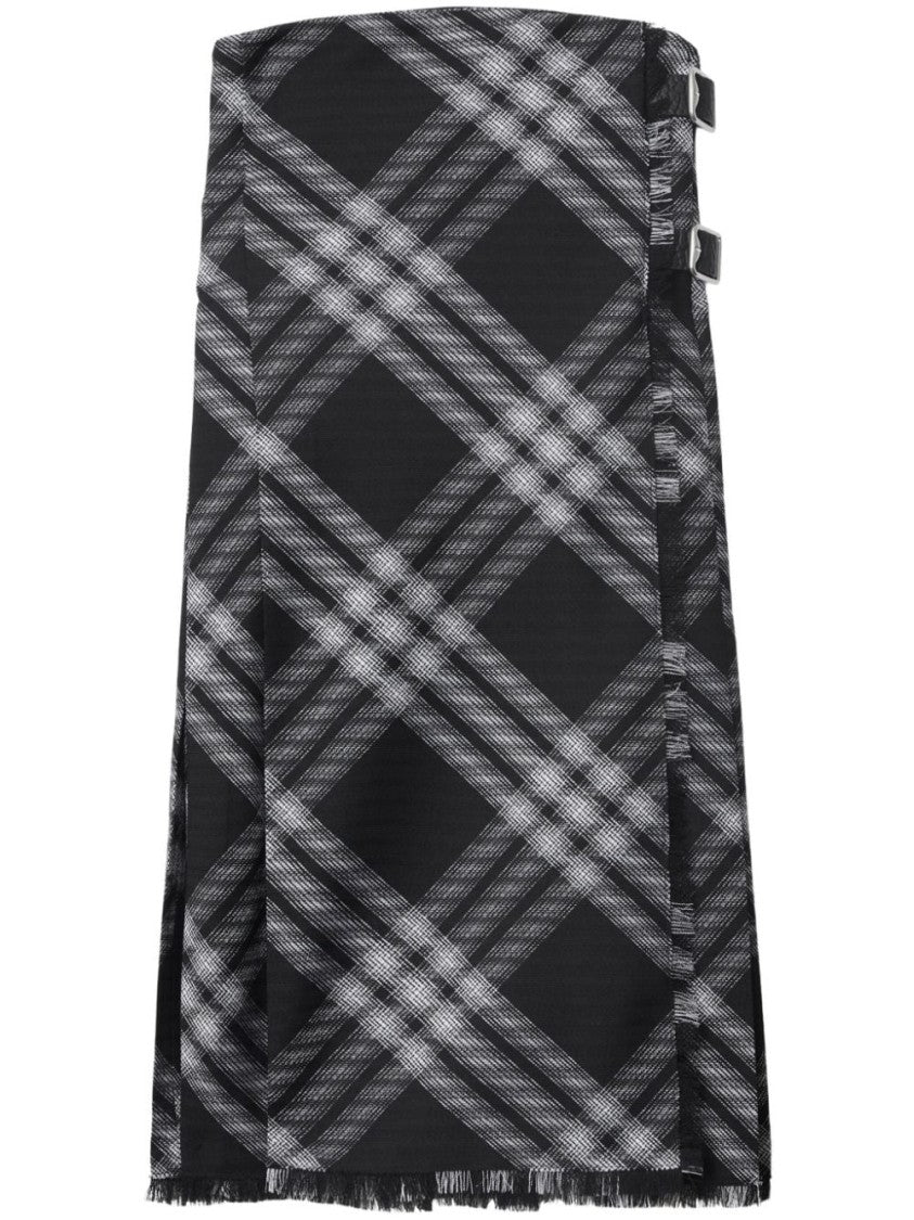Burberry Check Woven Wool Kilt Dress