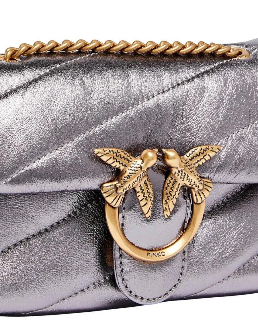 Pinko Baby Love Bag Puff In Anthracite Antique Gold