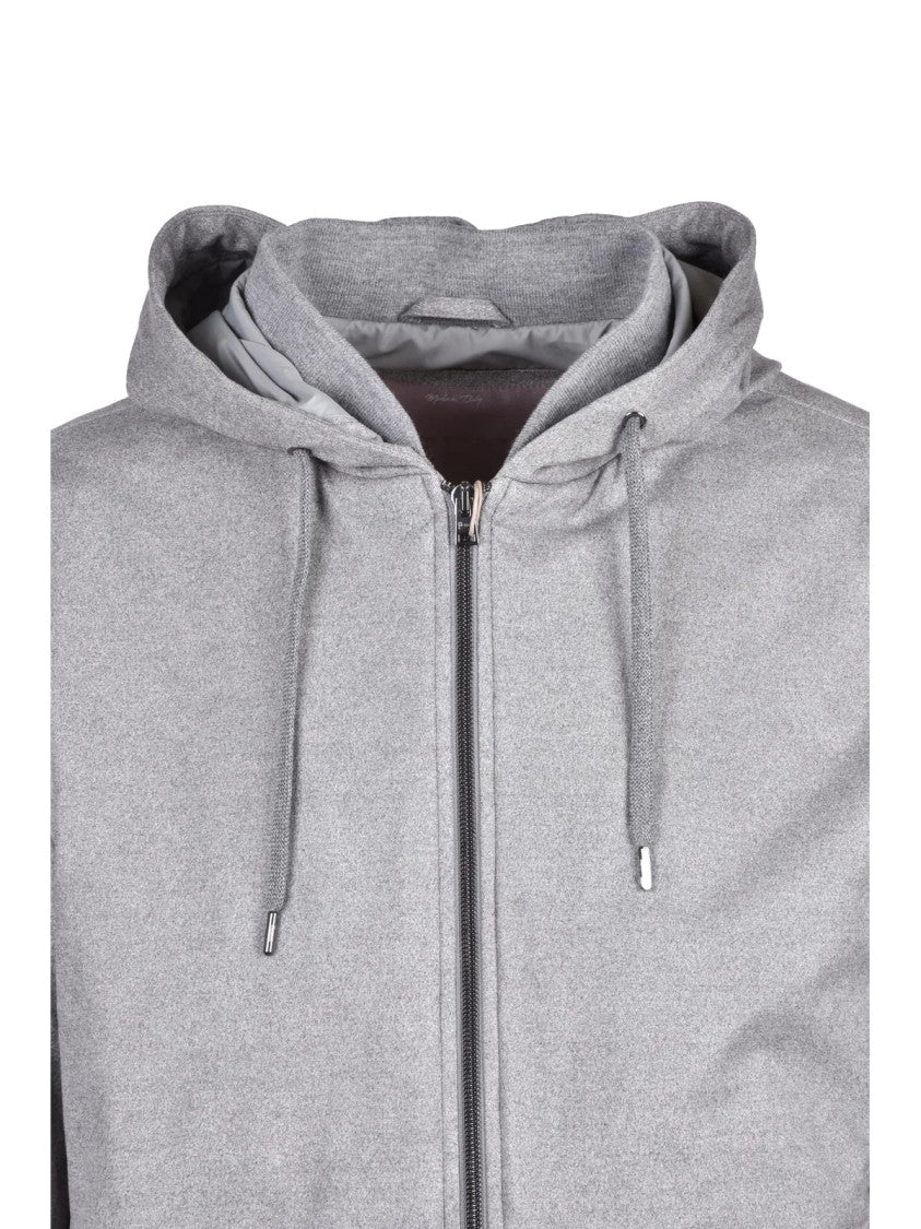 Herno Resort Resort Velvet Effect Jacket With Zip And Hooded Design
