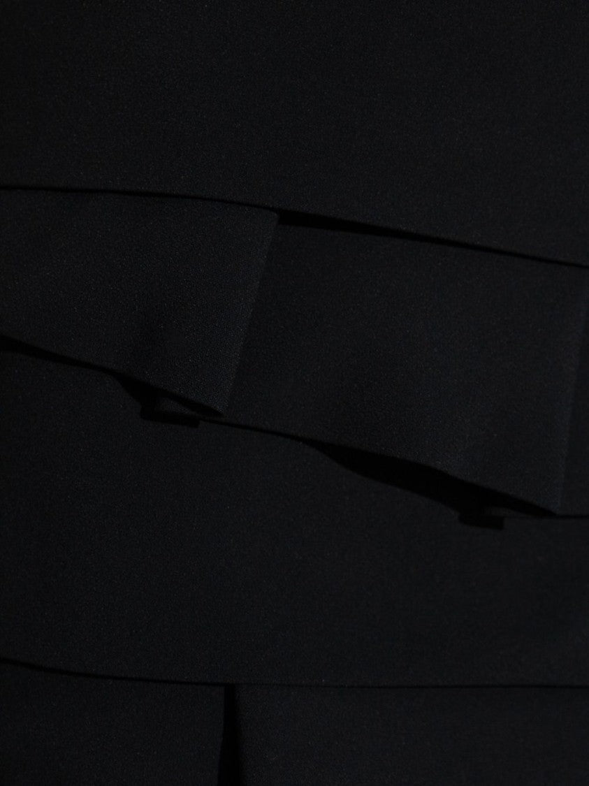 Versace Fitted Mini Skirt With Layered Pleated Panels
