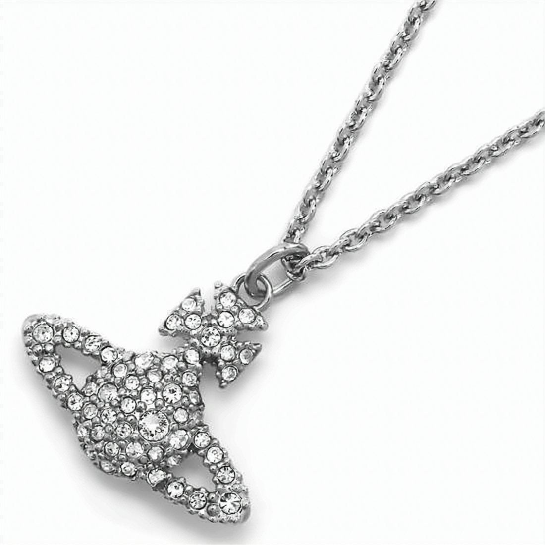 Vivienne Westwood Silver Pendant Necklace With Orb And Cross Design