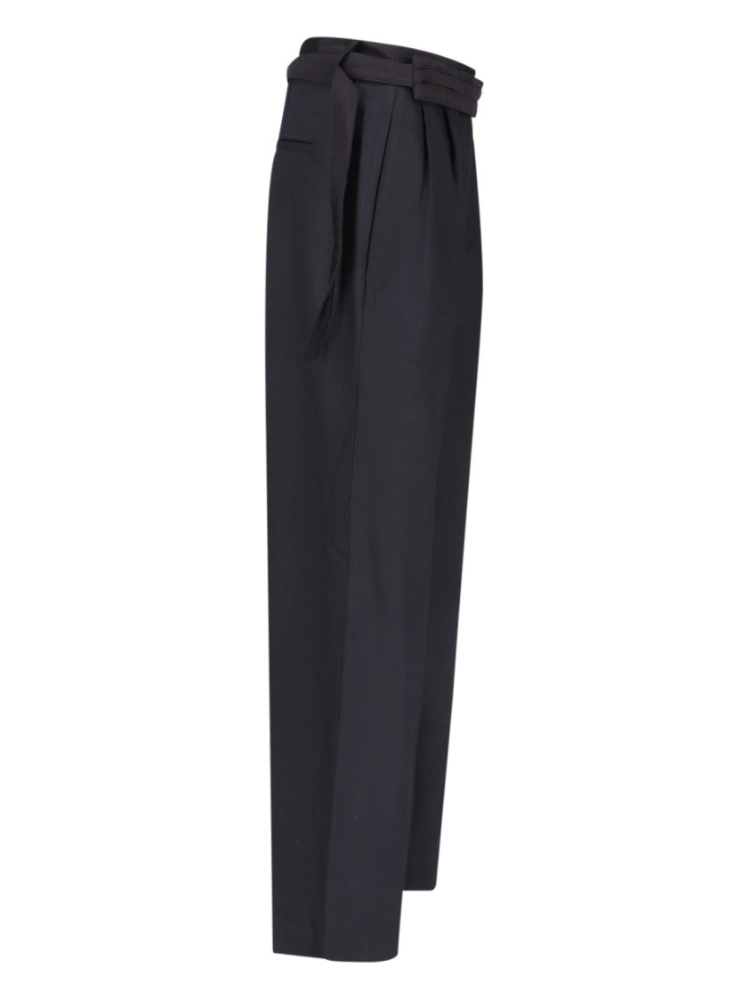 Eudon Choi "Leslie" Straight Trousers In Black Virgin Wool