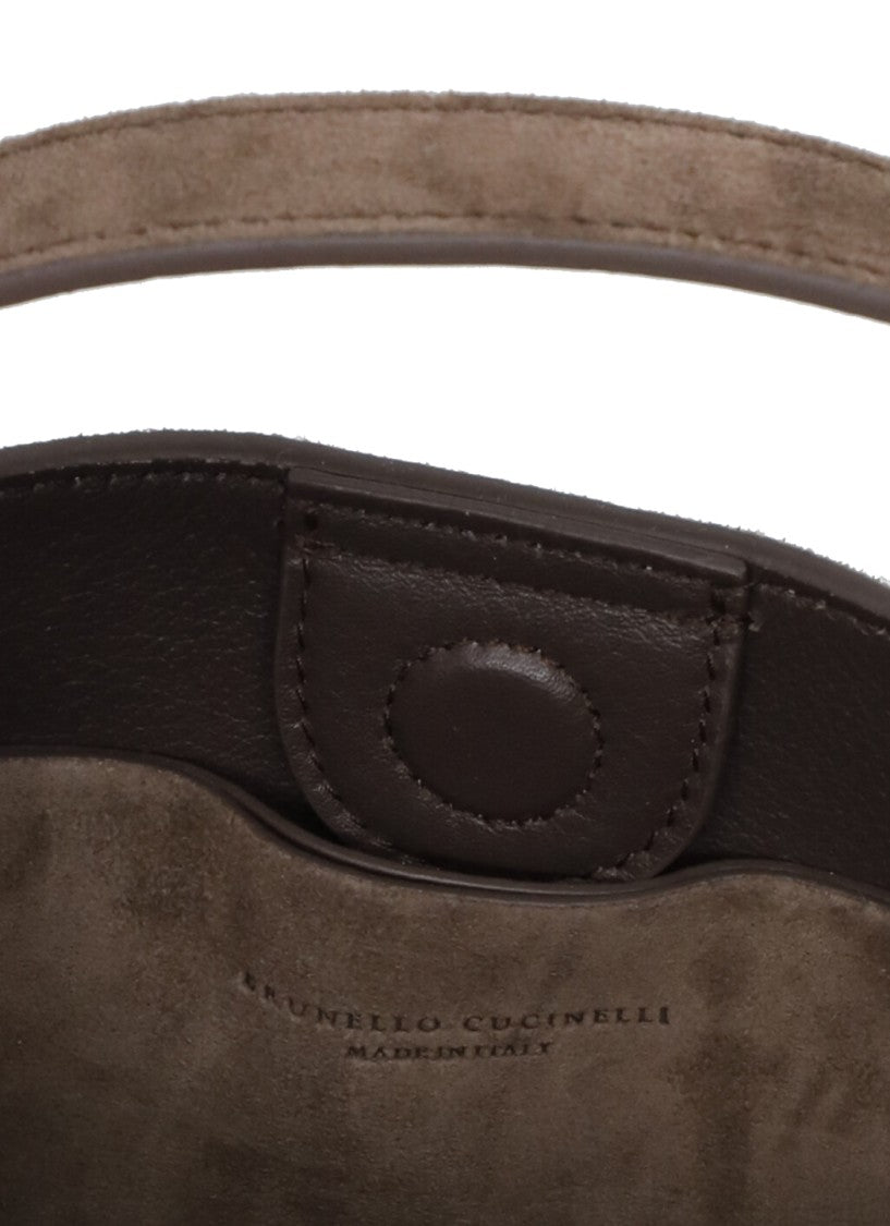 Brunello Cucinelli Suede Leather Shoulder Bag