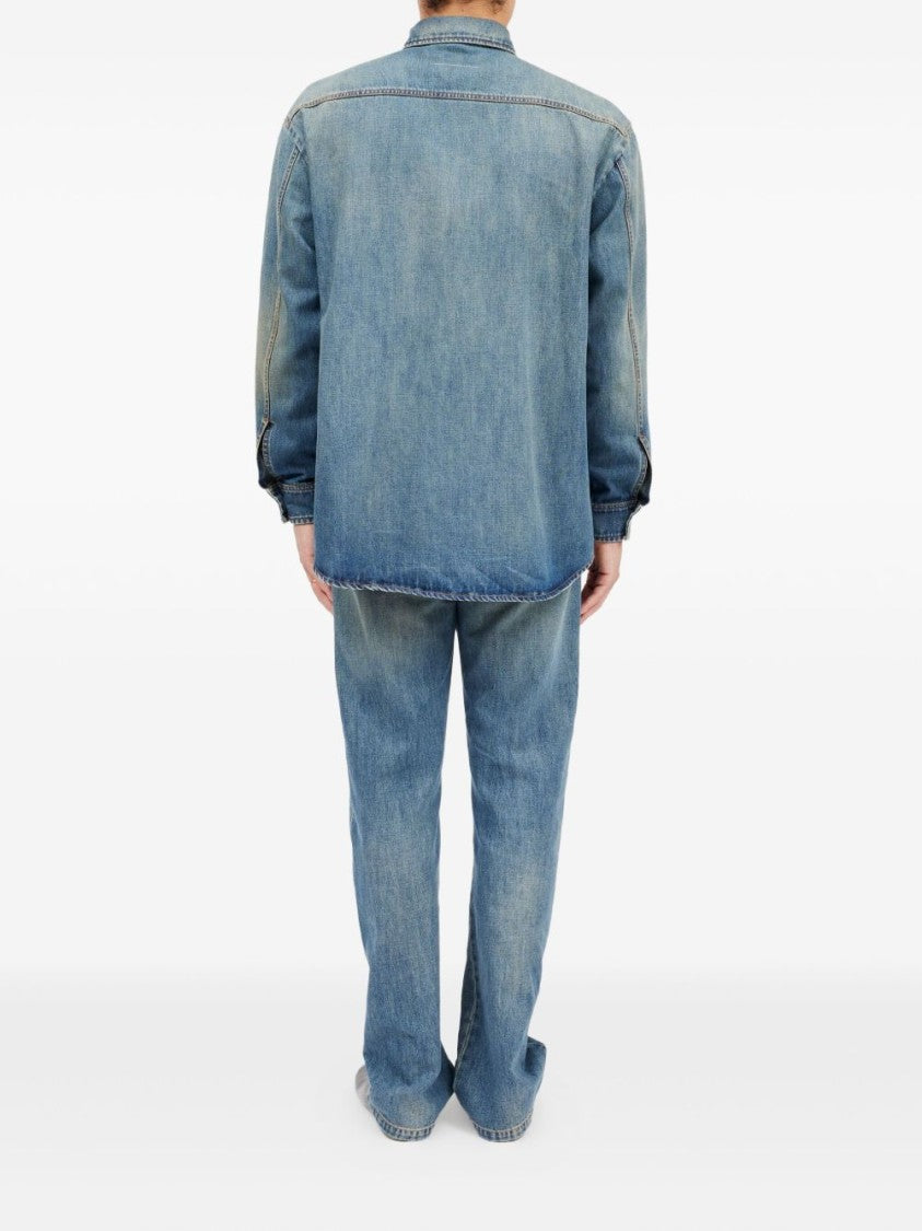 Mm6 By Maison Margiela Denim Shirt With Vintage Wash