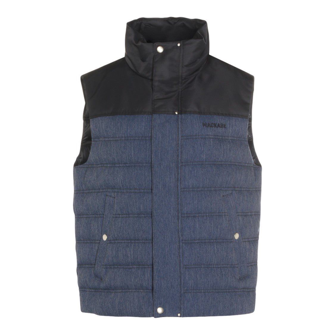 Mackage Quilted Casual Vest With Textured Denim Finish