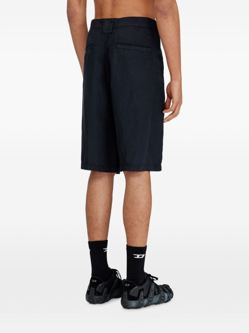 Diesel Black Buttoned Five-Pocket Shorts