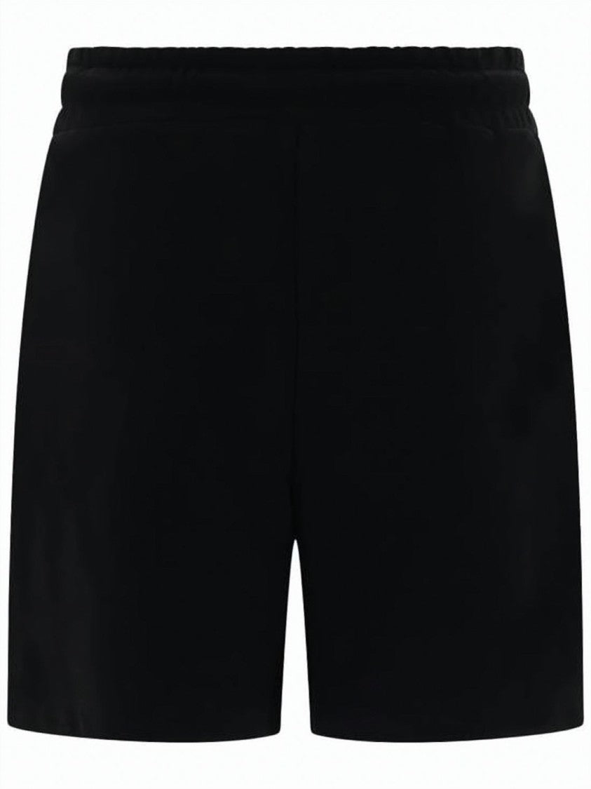 Versace Relaxed Fit Black Shorts With White Drawstring