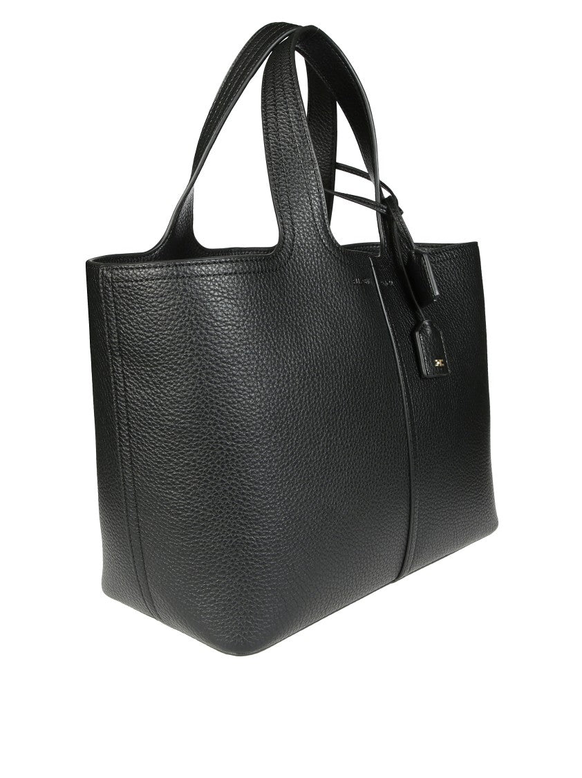Elisabetta Franchi Textured Black Tote Bag