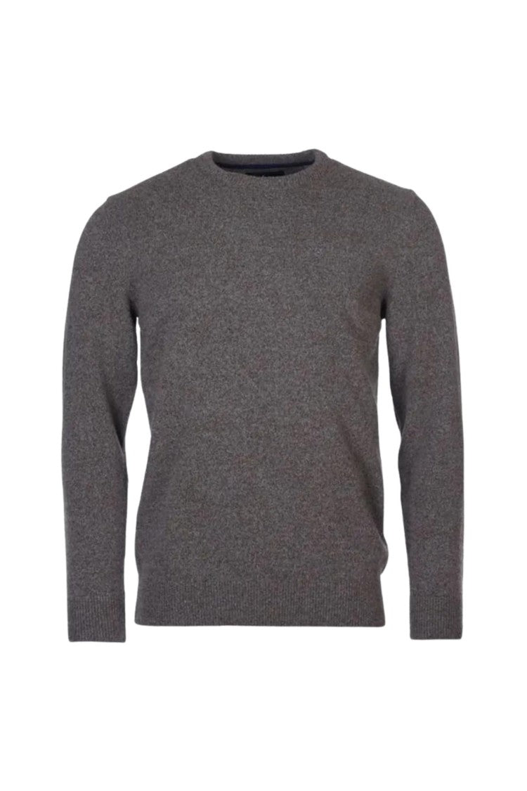 Barbour Textured Knit Crew Neck Sweater With Refined Earthy Tones