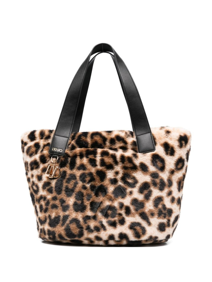 Liu Jo Medium Leopard Print Faux Fur Handbag