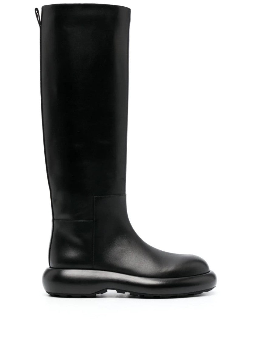 Jil Sander Long Black Boots With Smooth Leather Finish