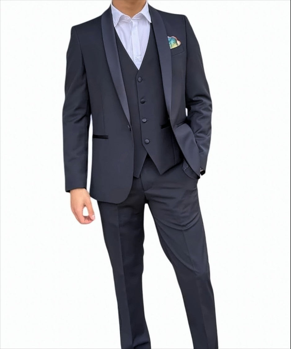 Bharnaba Tokyo Raso Tuxedo Suit With Peak Lapels
