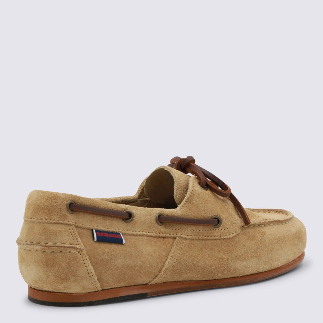 Sebago Moccasin-Style Flat Shoes With Leather Lace-Up Accents