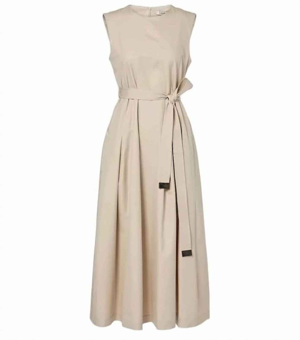 Max Mara Sleeveless Midi Dress With Fitted Bodice