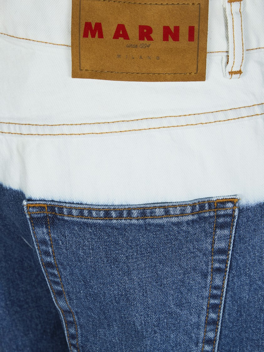 Marni Two Tone Blue White Five Pocket Jeans