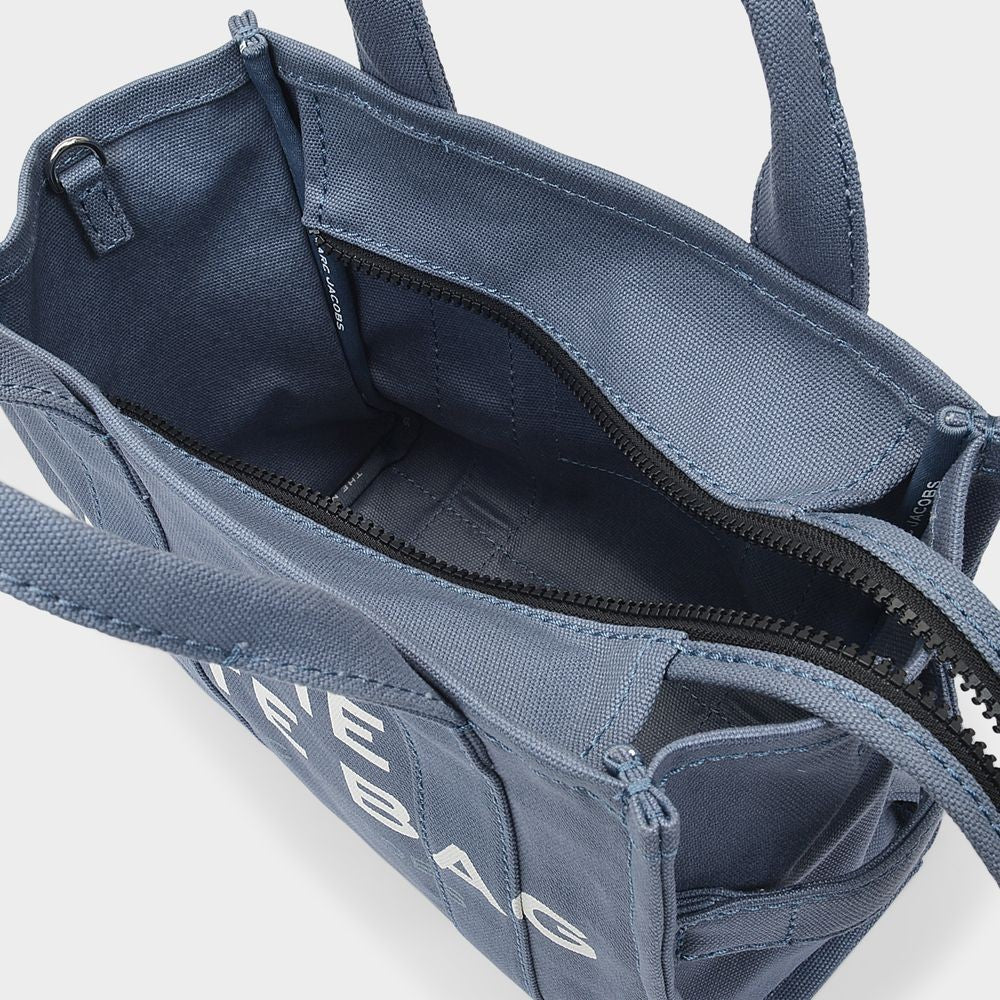 Marc Jacobs Small Traveler Tote Bag In Blue Shadow Cotton