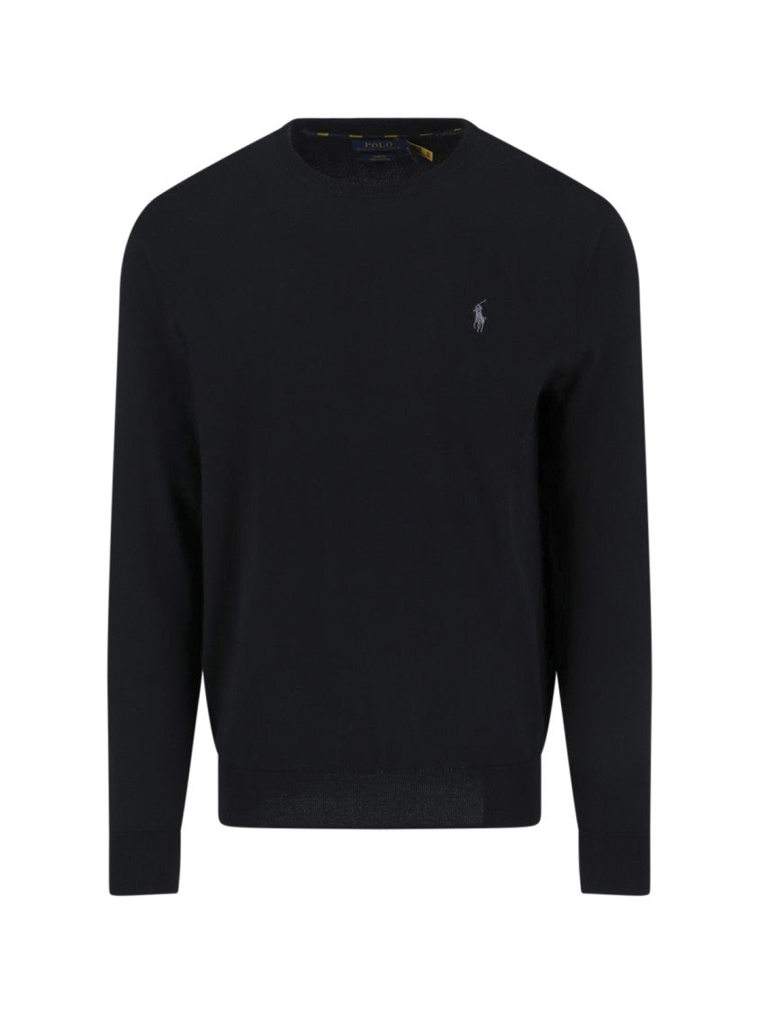 Polo Ralph Lauren Timeless Black Sweater With Ribbed Detailing