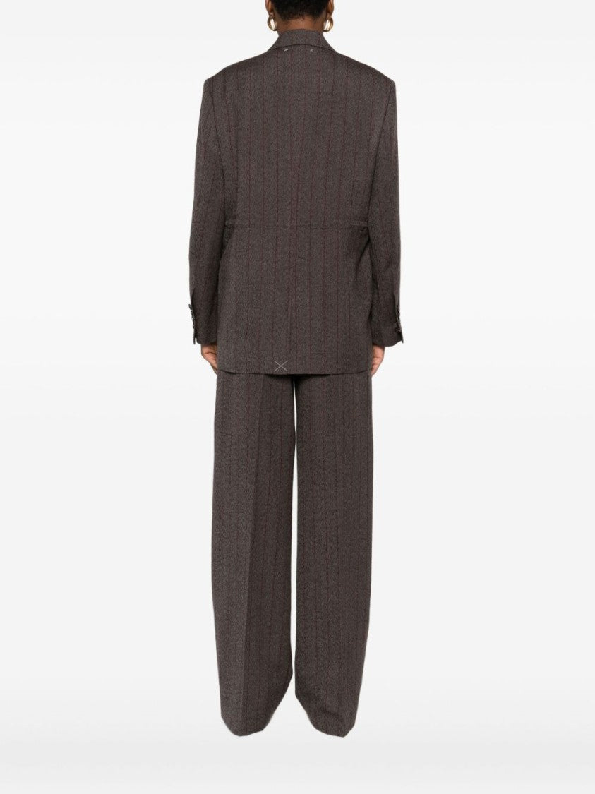 Golden Goose Double-Breasted Structured Jacket With Pinstripes