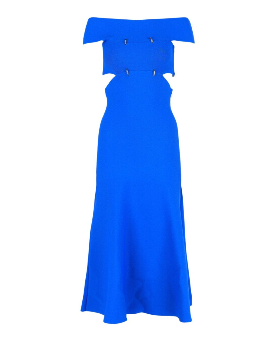 Alexander Mcqueen Off-The-Shoulder Sliced Midi Dress