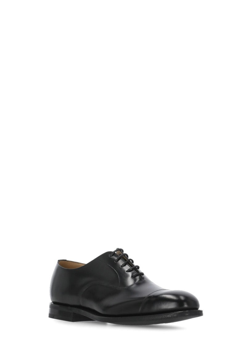 Church's Polished Black Leather Lace-Up Shoes