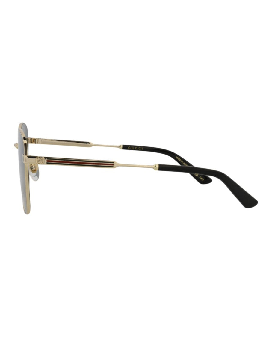 Gucci Square-Frame Metal Sunglasses