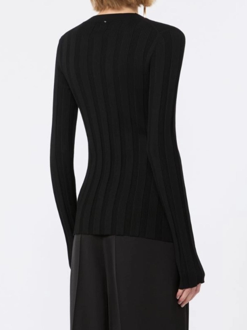 Sportmax Black Spxlaser Ribbed Knit Cardigan