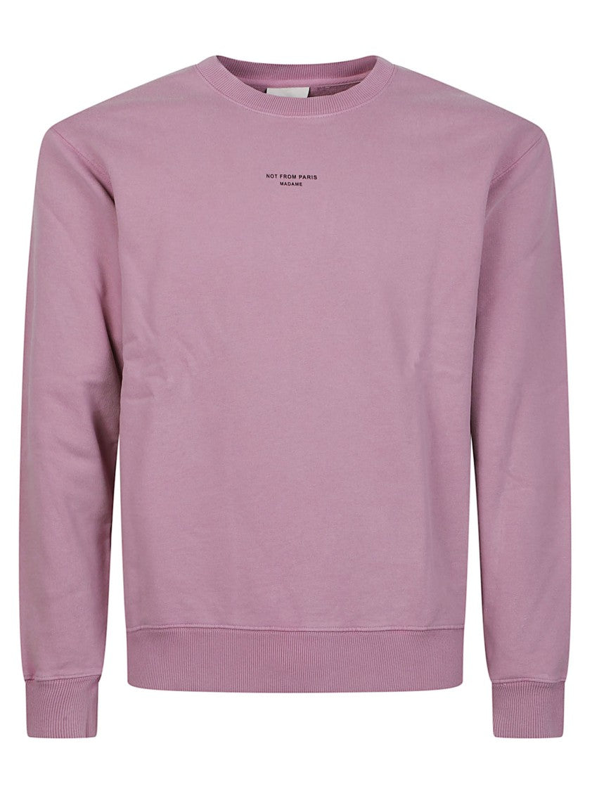 Drôle De Monsieur Slogan Embellished Pink Cotton Sweatshirt