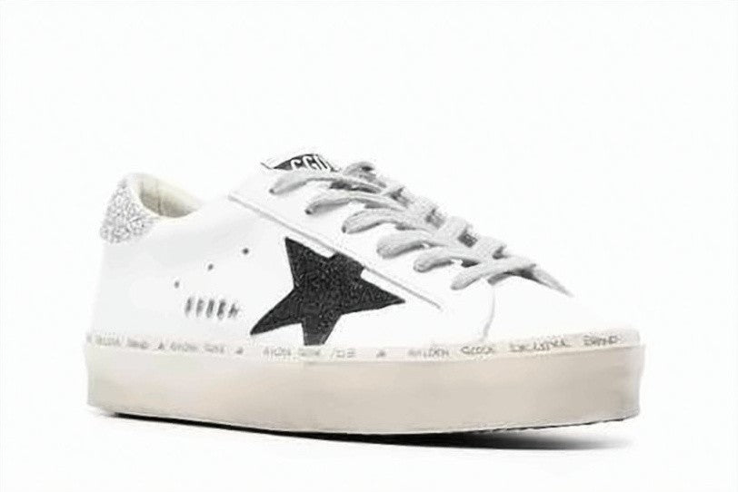 Golden Goose Low-Top Sneakers With Black Star Detail And Glitter Accents