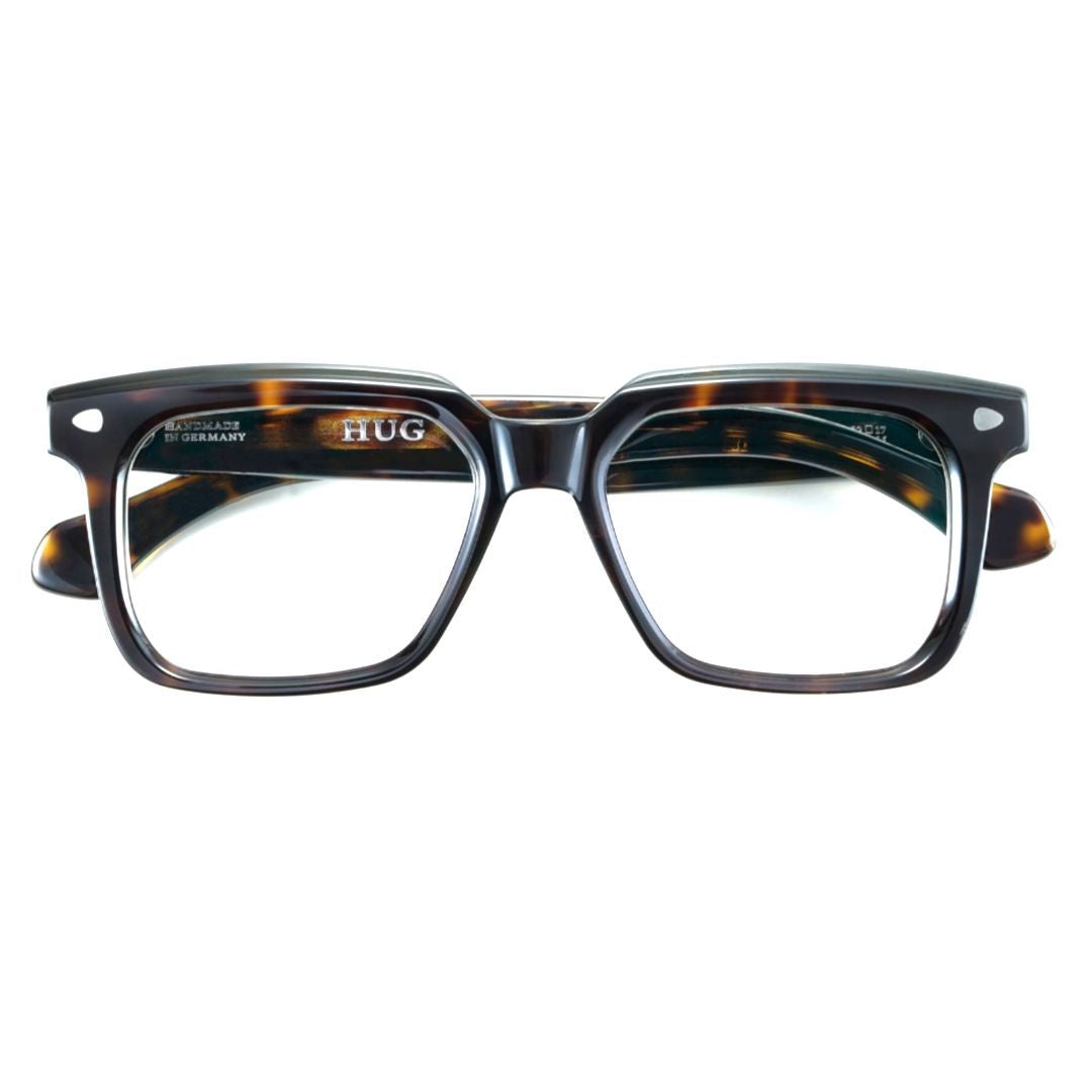 Hug Little Jhonson Bold Square Tortoiseshell Eyeglasses With Silver Rivets