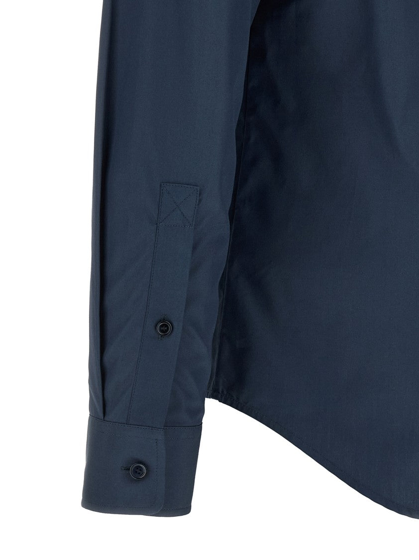 Burberry Cotton Poplin Shirt With Check And Equestrian Knight Design