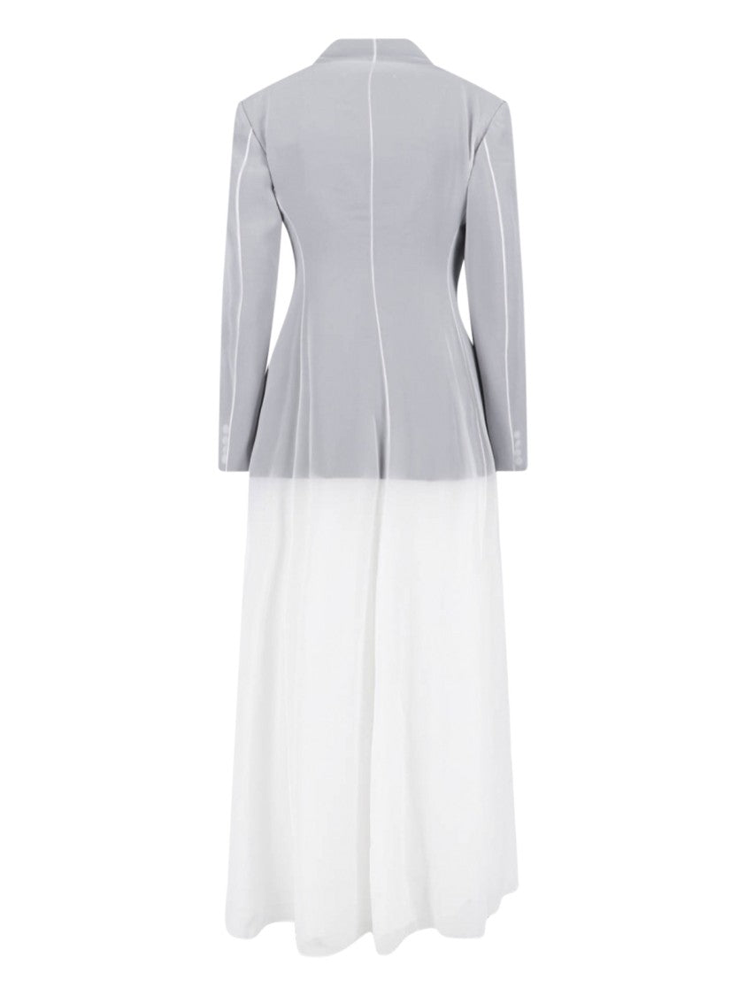 Maison Margiela White Tailored Two-Tone Maxi Dress