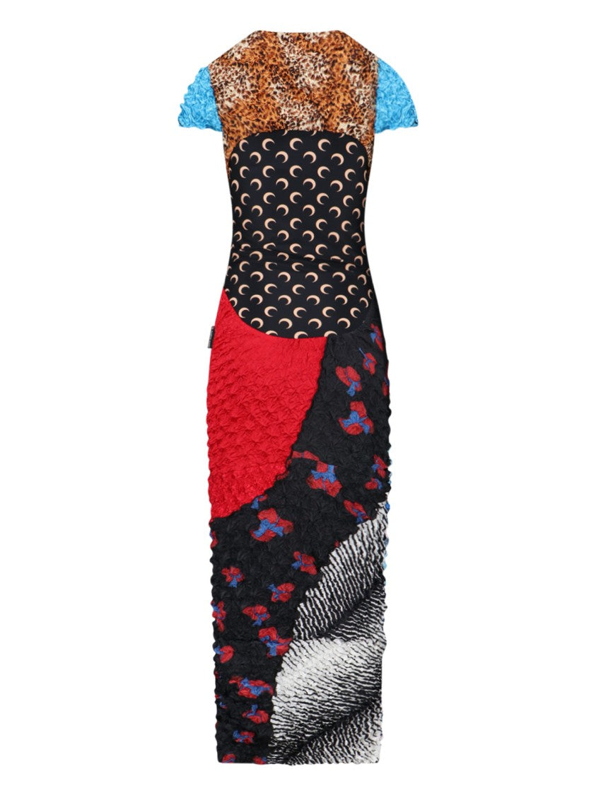 Marine Serre Multicolor Fabric Midi Dress