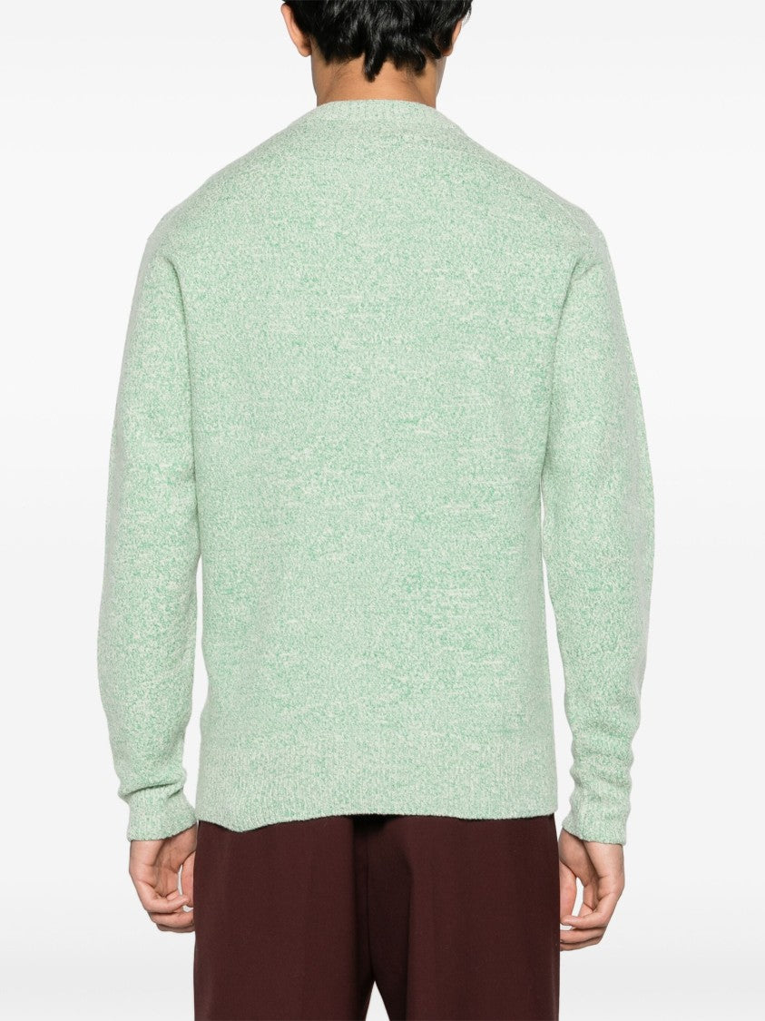 Jil Sander Green Textured Knit Viscose Sweater