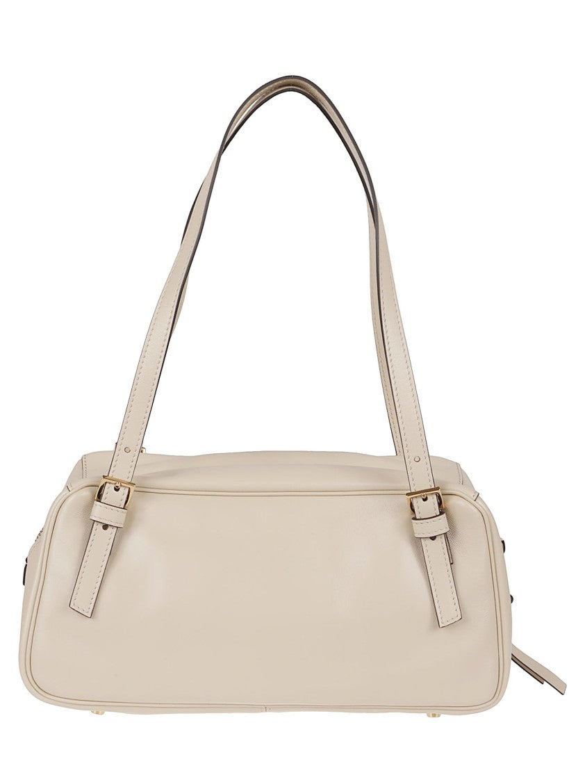 Versace Rectangular Handbag In Smooth Lambskin Leather