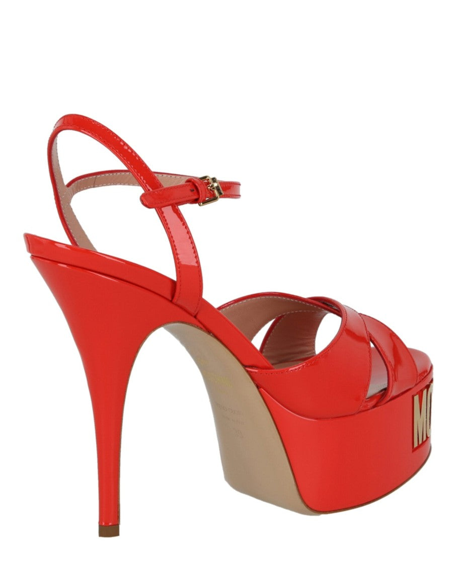 Moschino Logo Plaque Platform Heels