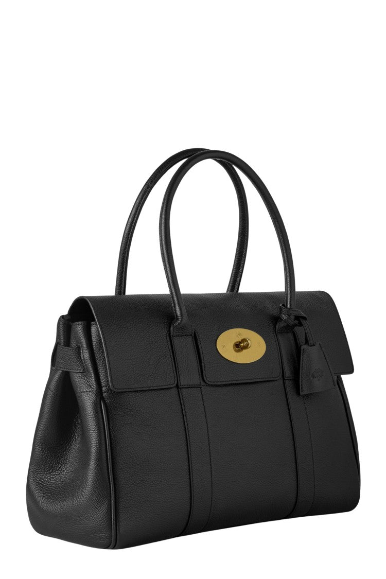 Mulberry Black Bayswater Small Classic Grain Padlock Leather Handbag