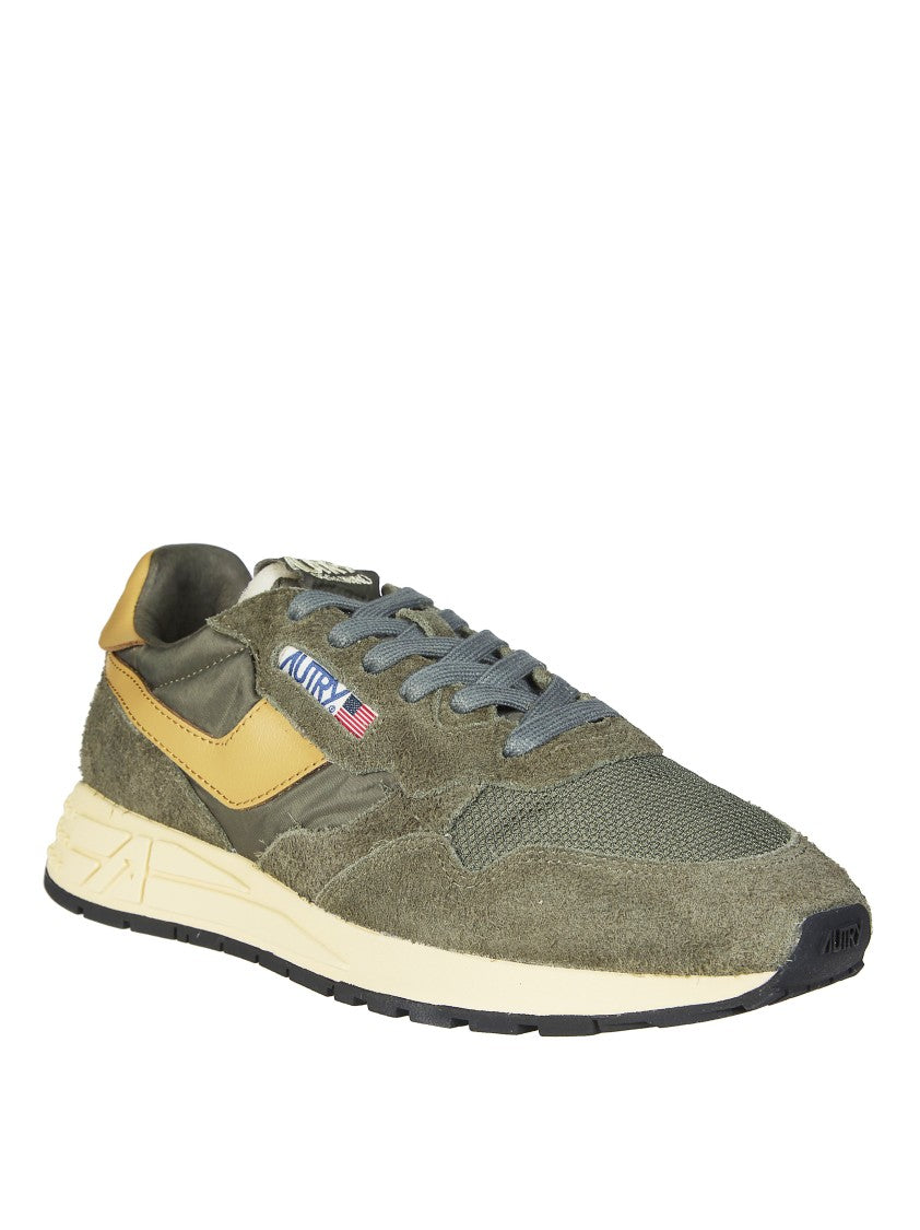 Autry Olive Reelwind Low Suede Mesh Sneakers