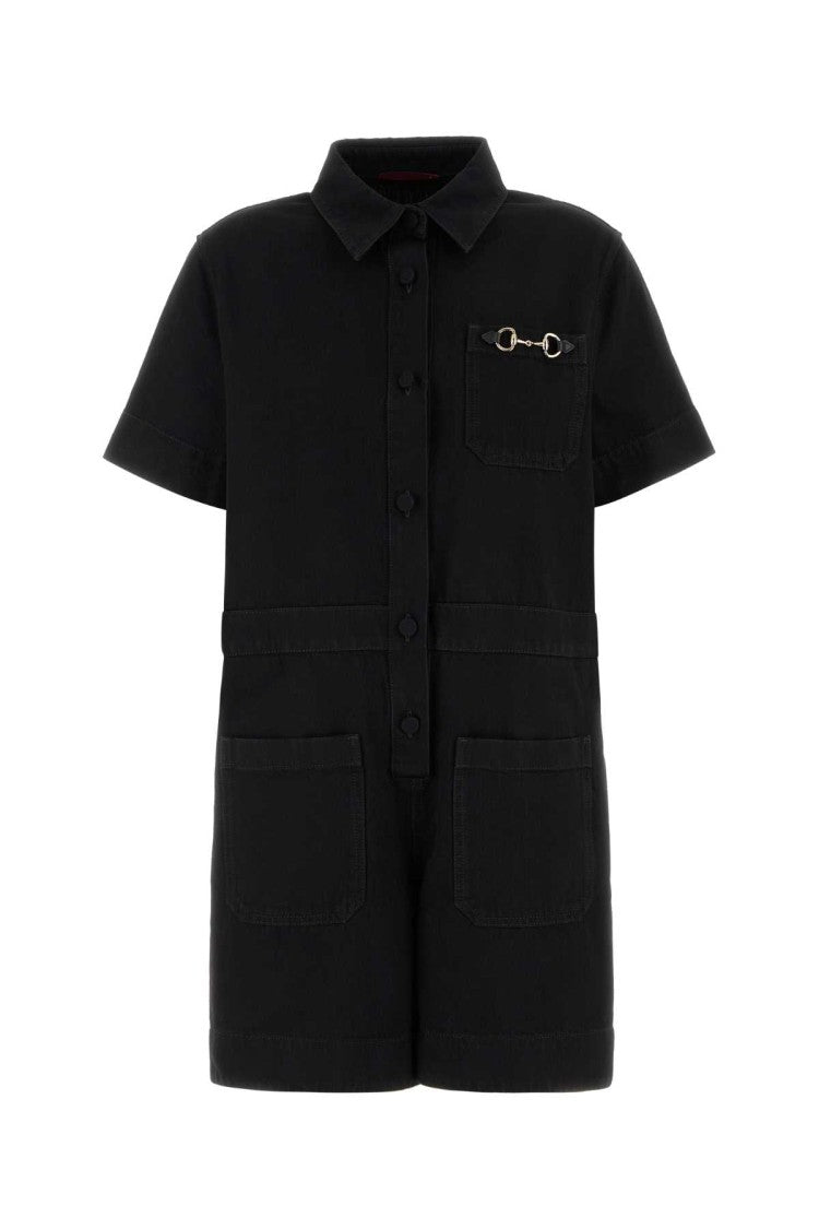 Gucci Black Denim Jumpsuit
