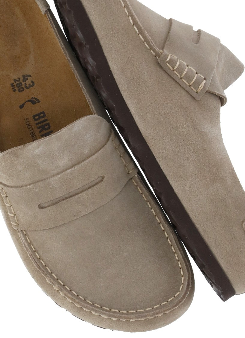 Birkenstock Beige Naples Suede Mask Sandals