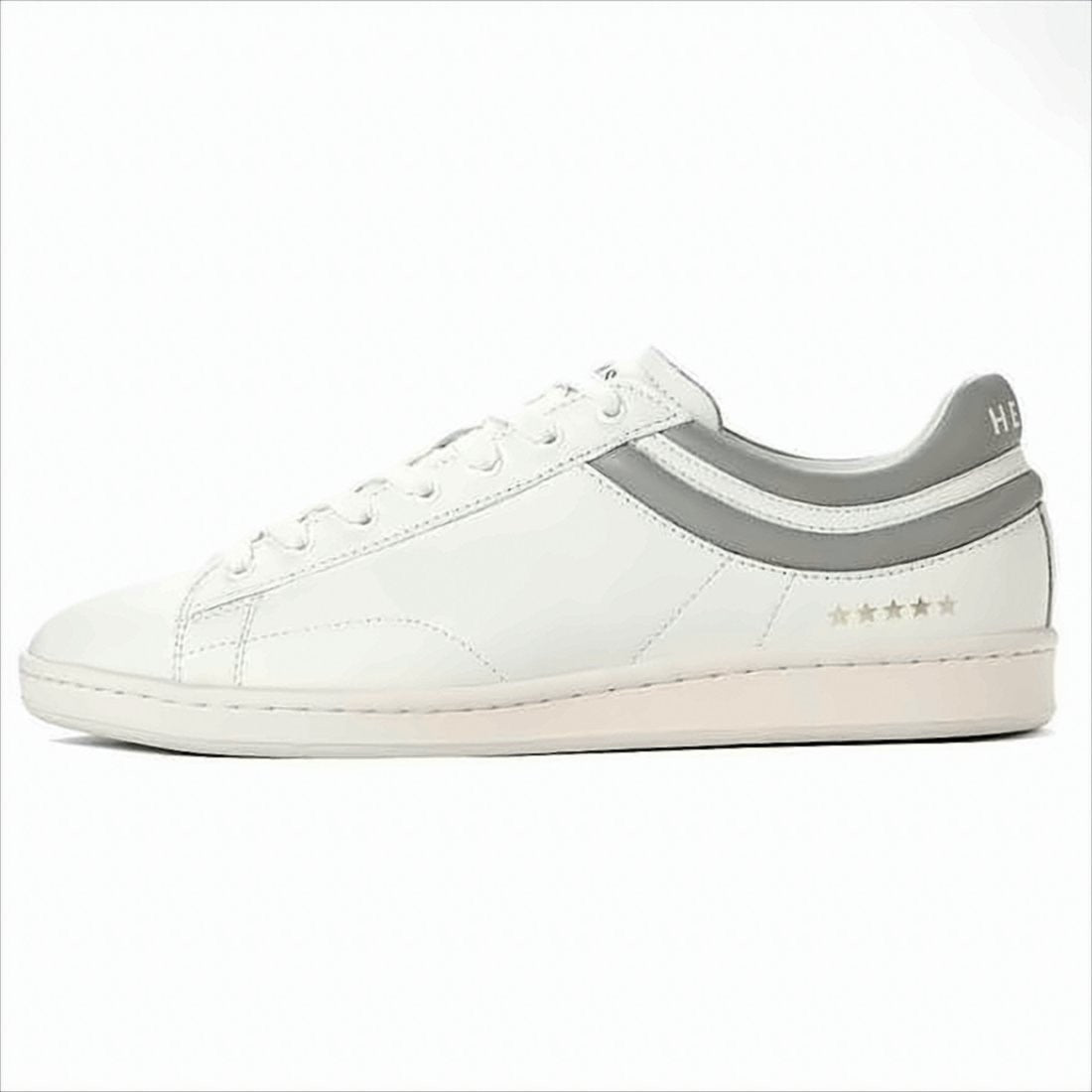 Helms Paris Smooth Calf Leather Low-Top Sneakers With Gold Accents