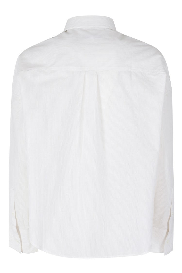 Maison Kitsuné Ecru Striped Sand-Pinstripe Cotton Shirt