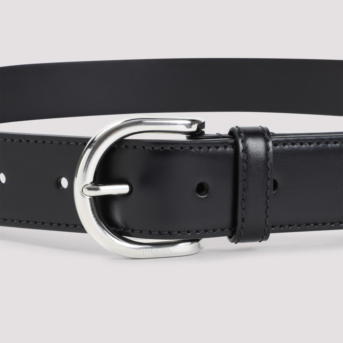 Prada Black Calf Leather Belt
