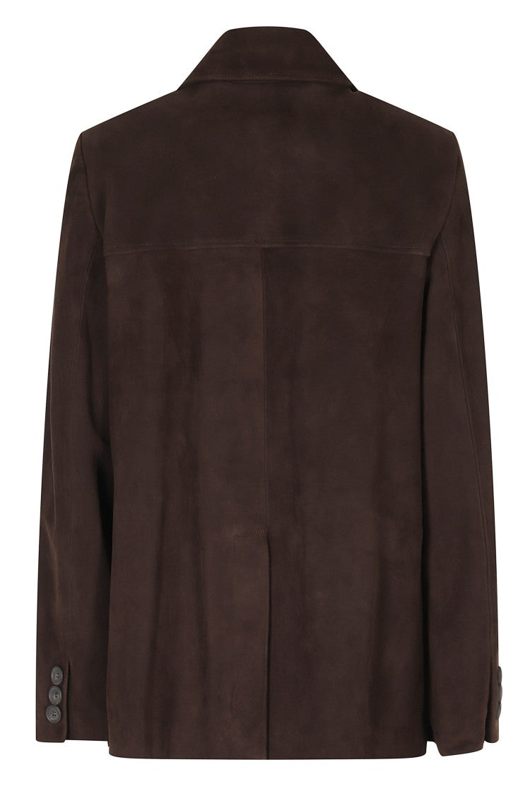 Semi Couture Mocha Penny Ribbed Cuffs Leather Jacket